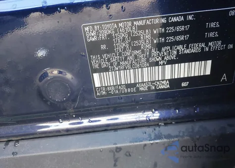 2020 Toyota Rav4 Xle из США, поврежденный, VIN 2T3W1RFV6LC081084